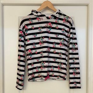 Striped Floral Kids Hoodie